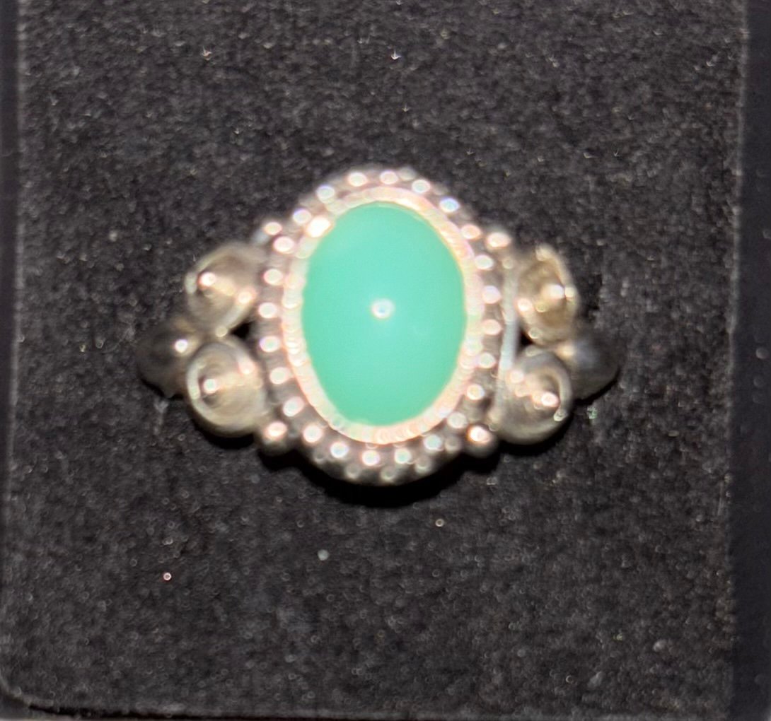 Chrysoprase 925 Sterling silver Ring