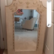 Beautiful Beveled Mirror with Wood Frame