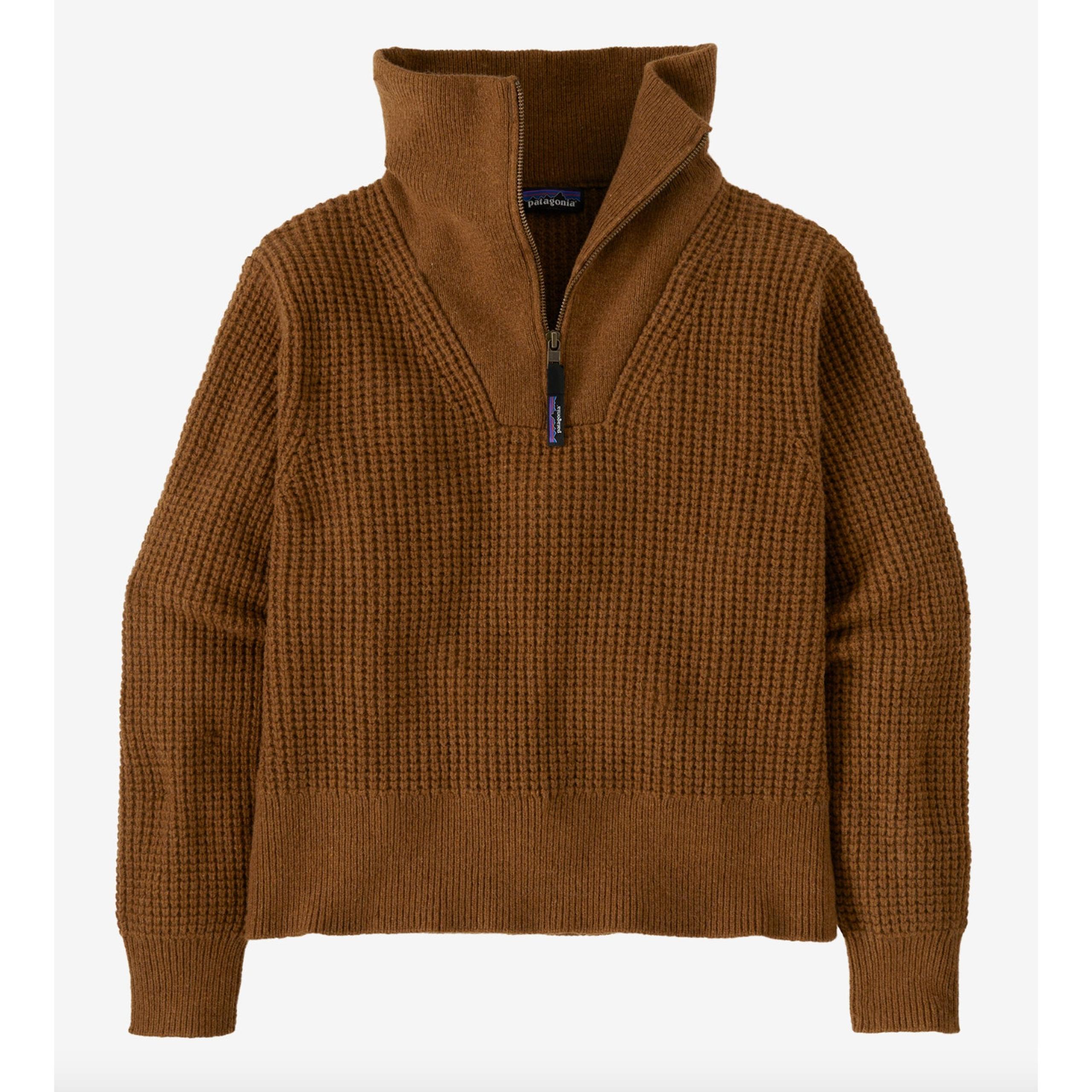 Patagonia Women's Recycled Wool-Blend 1/4-Zip Sweater Color: Shelter Brown