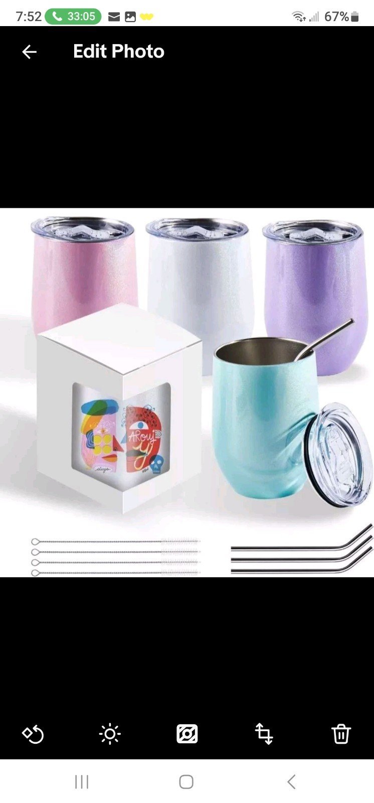 Set Of 16 Glitter Tumblers 12oz, Insulated Sublimation Blanks Tumblers