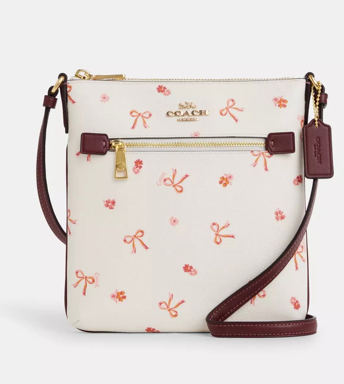 NWT Coach Mini Rowan File Bag With Bow Print CN768
