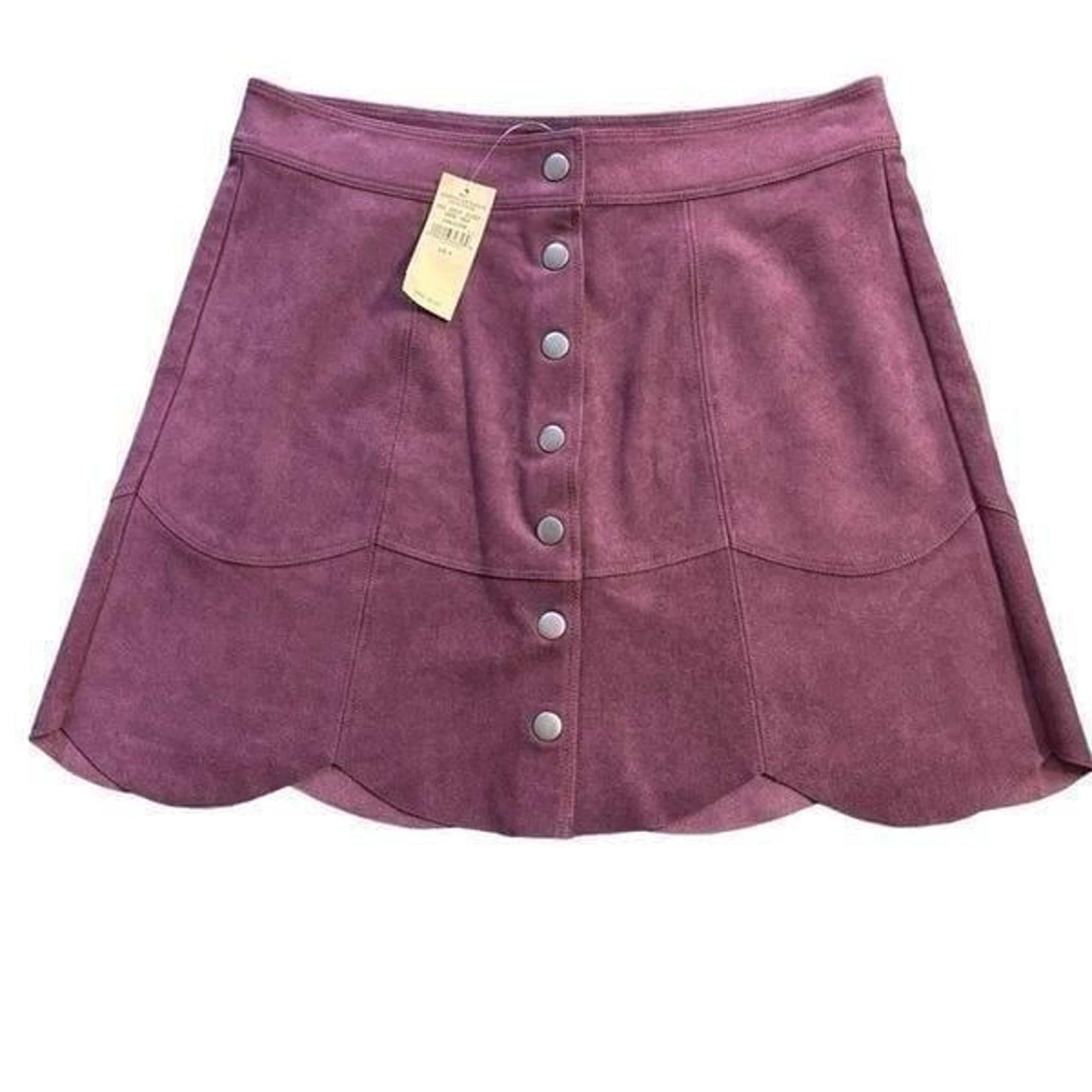 AMERICAN EAGLE OUTFITTERS Snap-Front A-Line burgundy Suede Skirt Women's Size 4