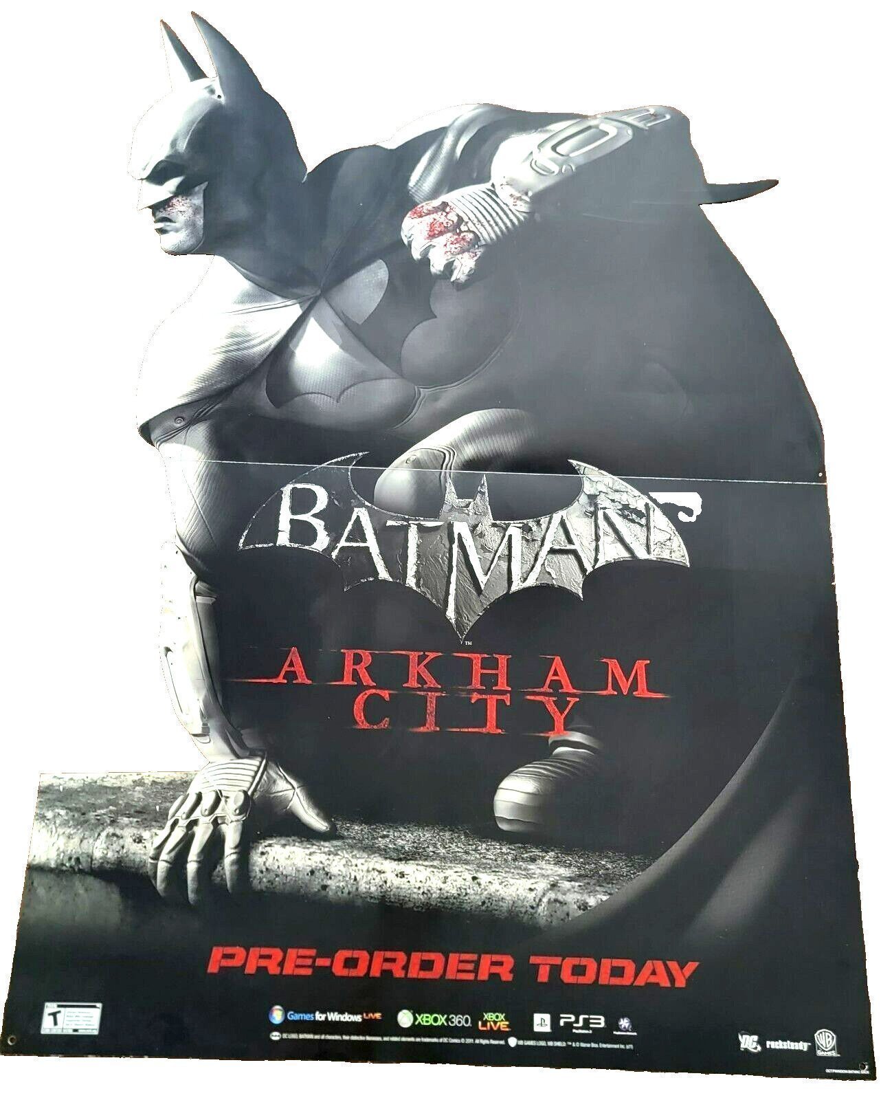 Batman Arkham City DC Rocksteady Pre Order Gamestop Doubled Sided Poster 48x33