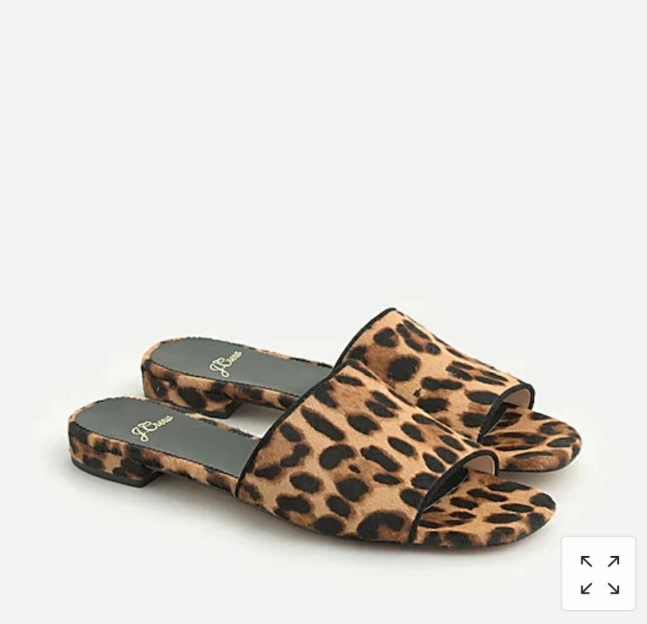 NEW Jcrew ABBIE SLIDE SANDALS IN LEOPARD CALF HAIR Women’s US size 8