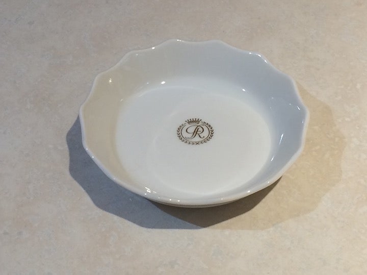 Vintage Bauscher Weiden White Porcelain small tray With Gold Crown R Monogram