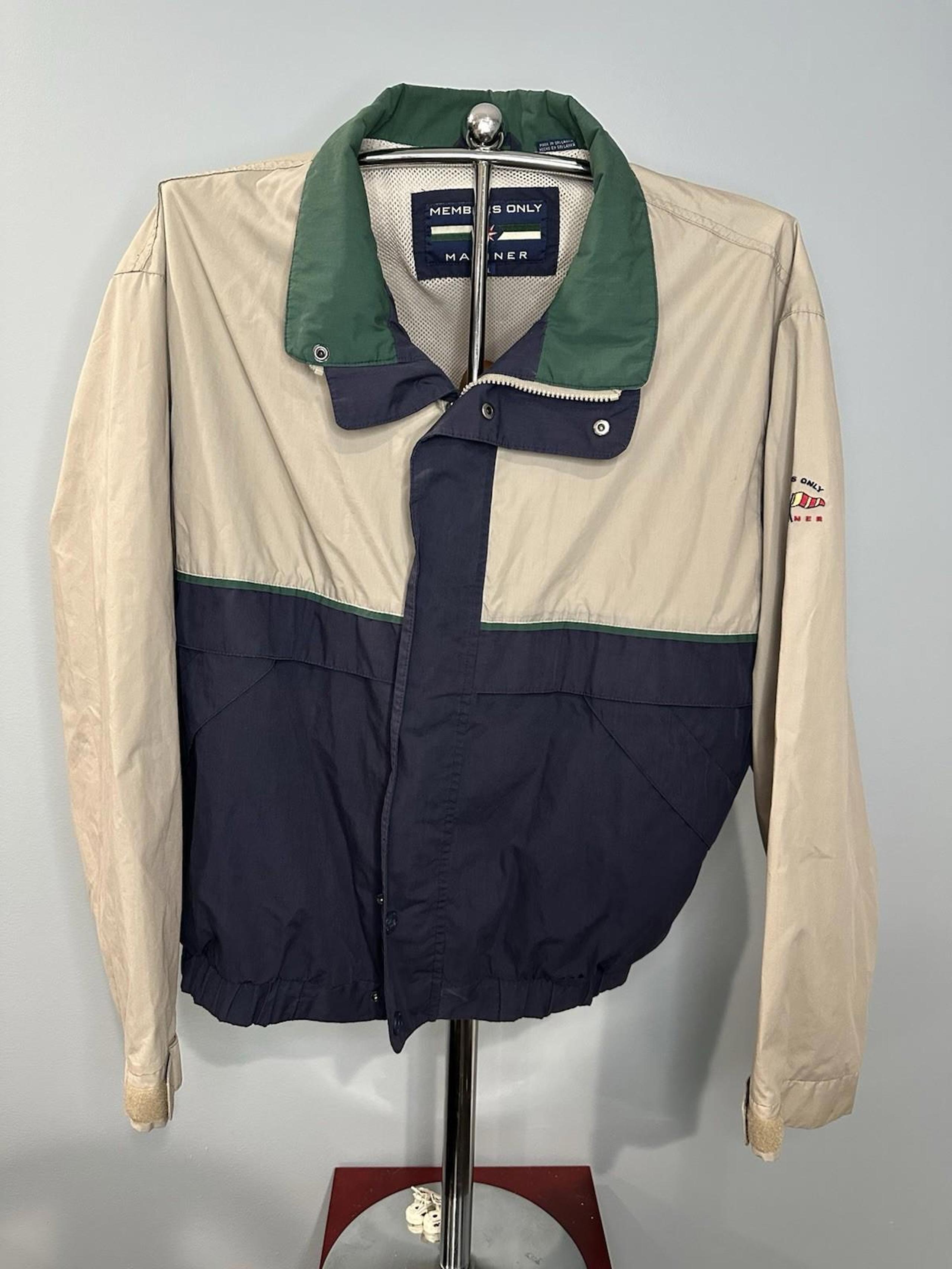 Vintage Members Only Jacket Mens XL Green Blue Colorblock Mariner Boating 90s
