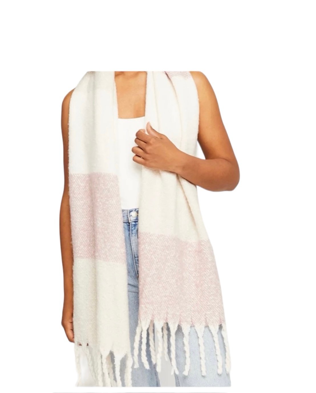 Gentle Fawn Pink & White Cozy Scarf NWT