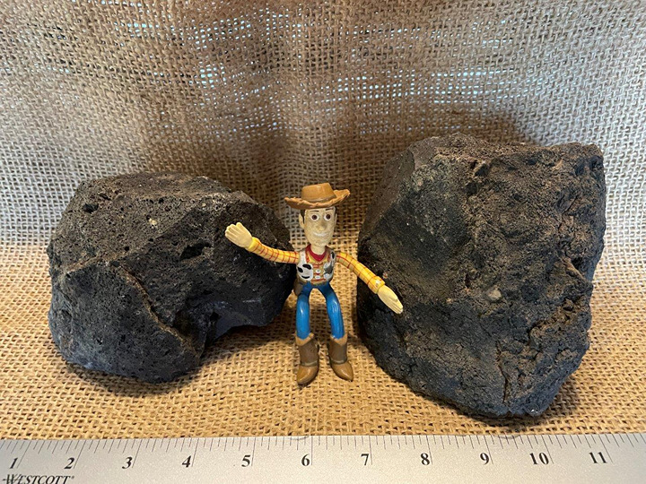 Two Large Lava Bomb Segments – Perfect for Aquariums, Terrariums, Succulents