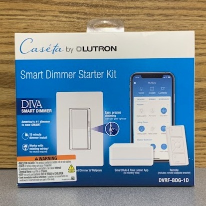 LUTRON DVRF-BDG-1D Caseta Diva Smart Dimmer Switch Starter Kit- WHITE