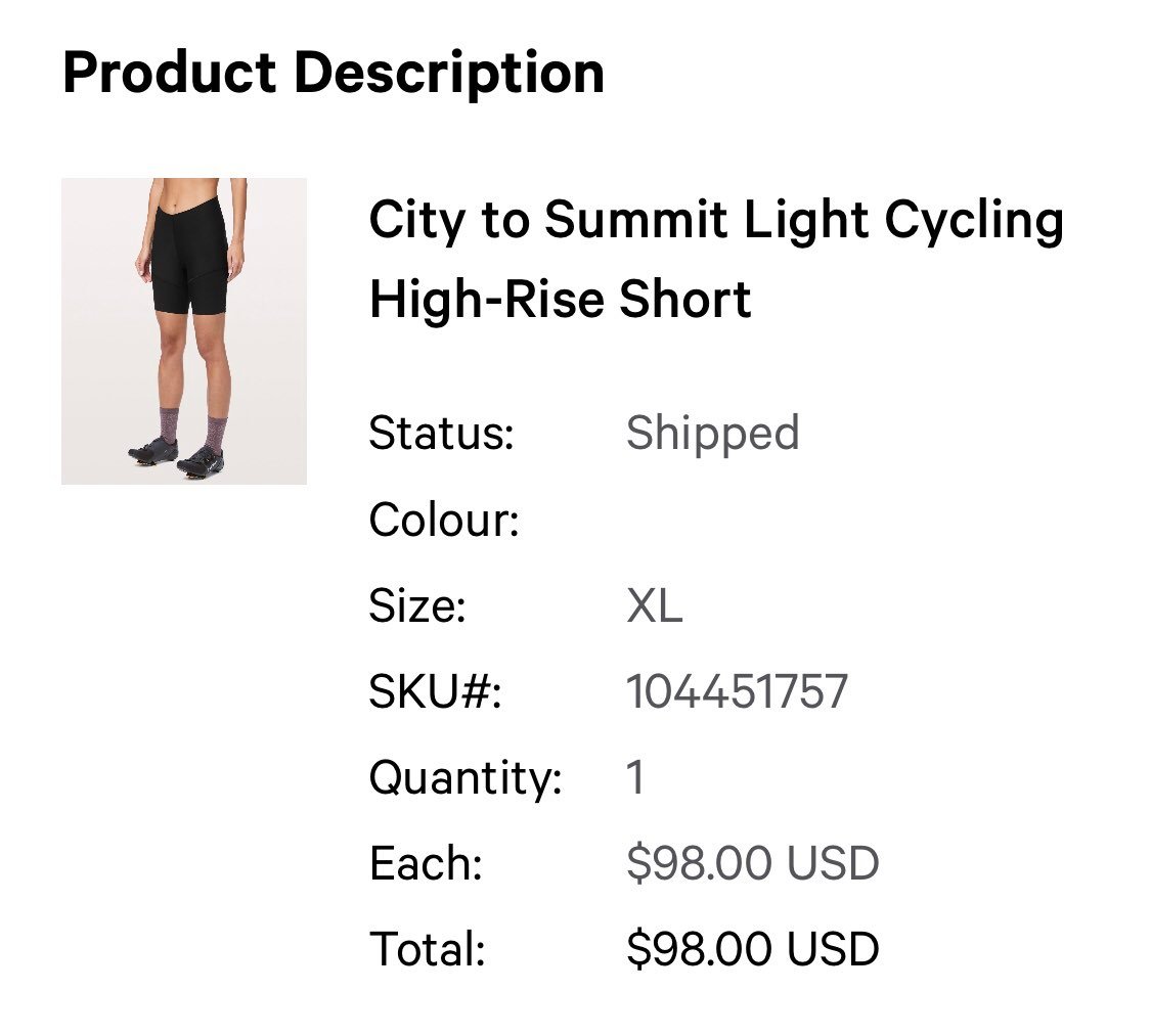 Lululemon Athletica City To Summit Cycling Shorts