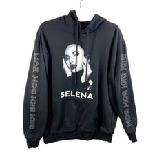 Selena Graphic Hoodie Selena Official Merchandise Black Womens Size Large