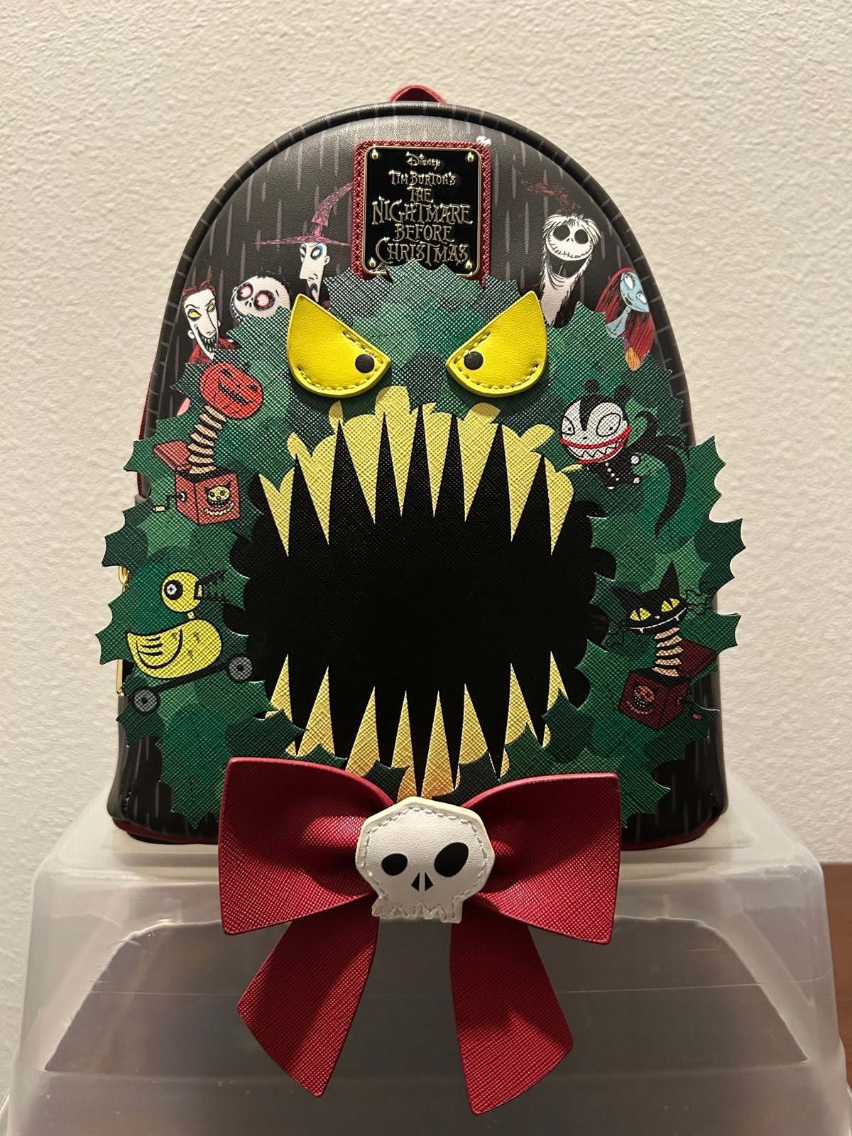 Loungefly Disney Nightmare Before Christmas Man Eating Wreath Backpack NWOT