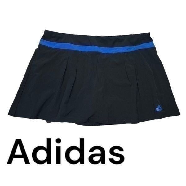 ADIDAS Womens Tennis Golf Skirt Skort Climalite -XL- Black Blue