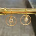 10k Yellow Gold 2 Carat Morganite Orbiting Dangle Saturn Rotating Drop Earrings