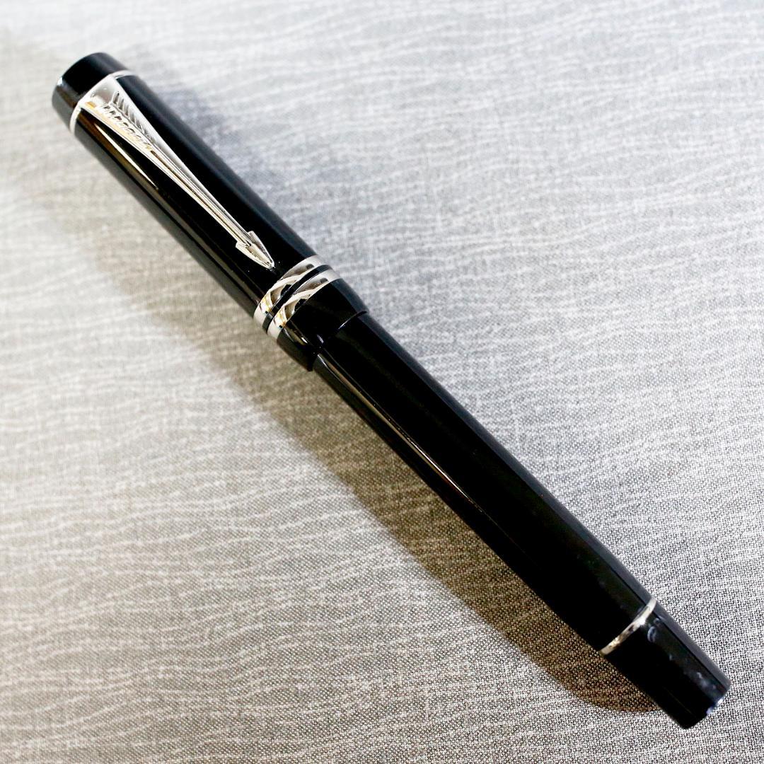 【Free Shipping】Parker Duofold Black Fountain Pen with 18K Nib