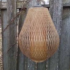 Mid century spun fiberglass swag pendant lamp light BIG Beautiful