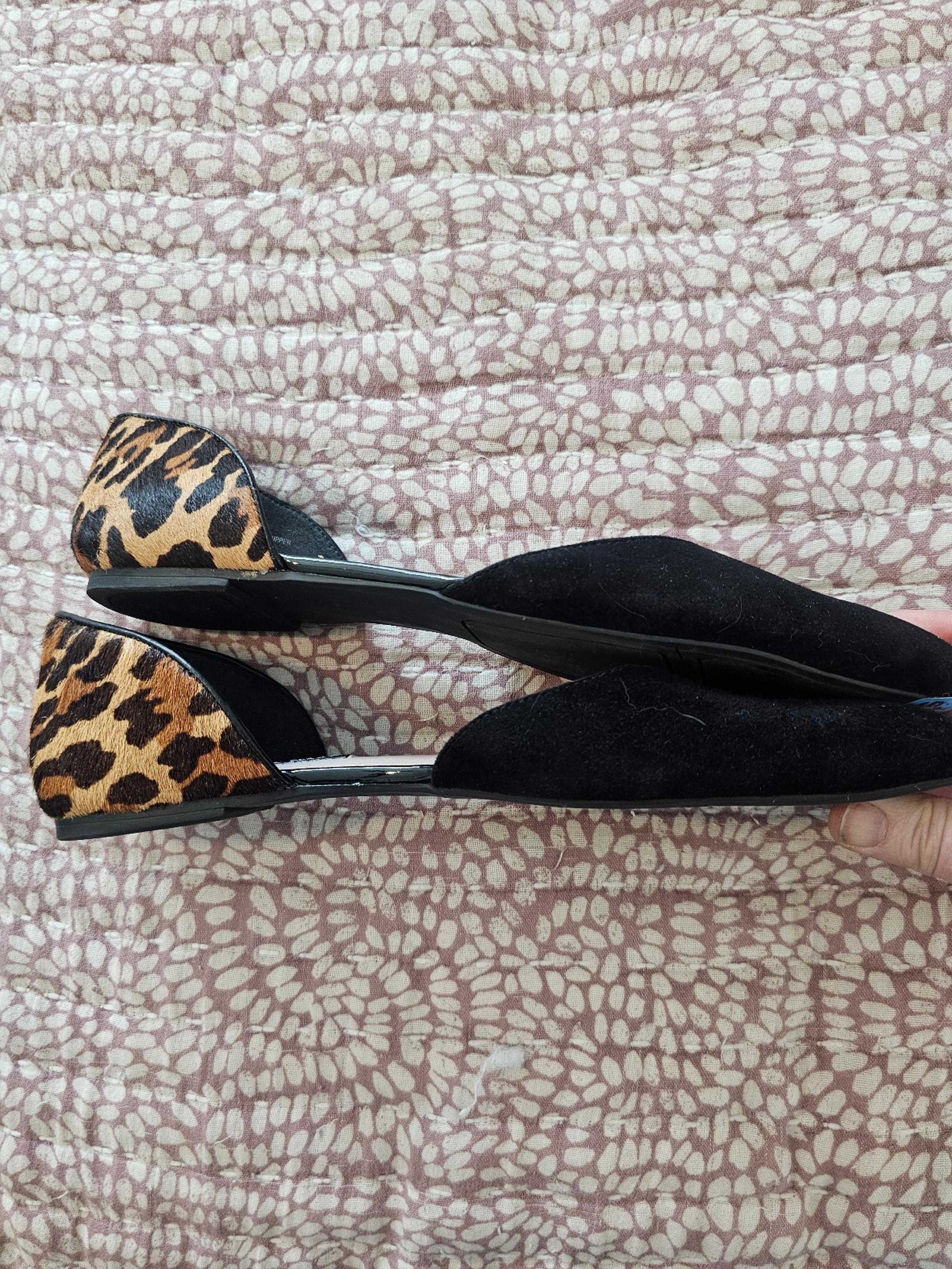 Women's Size 9.5 Black/Cheetah Print Ballet Flats by Nine West Starship