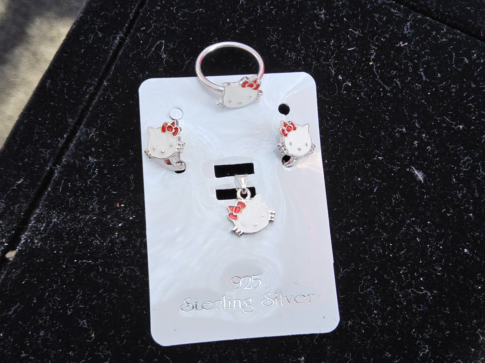 .925 Sterling Silver Girls Hello Kitty Jewelry Set