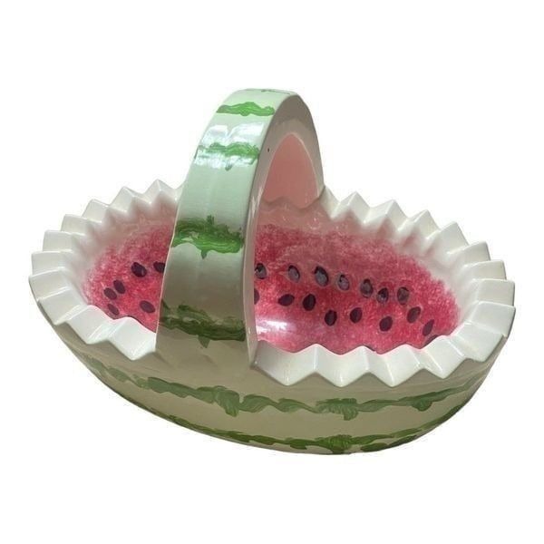 Vintage Watermelon Ceramic Bowel with handle