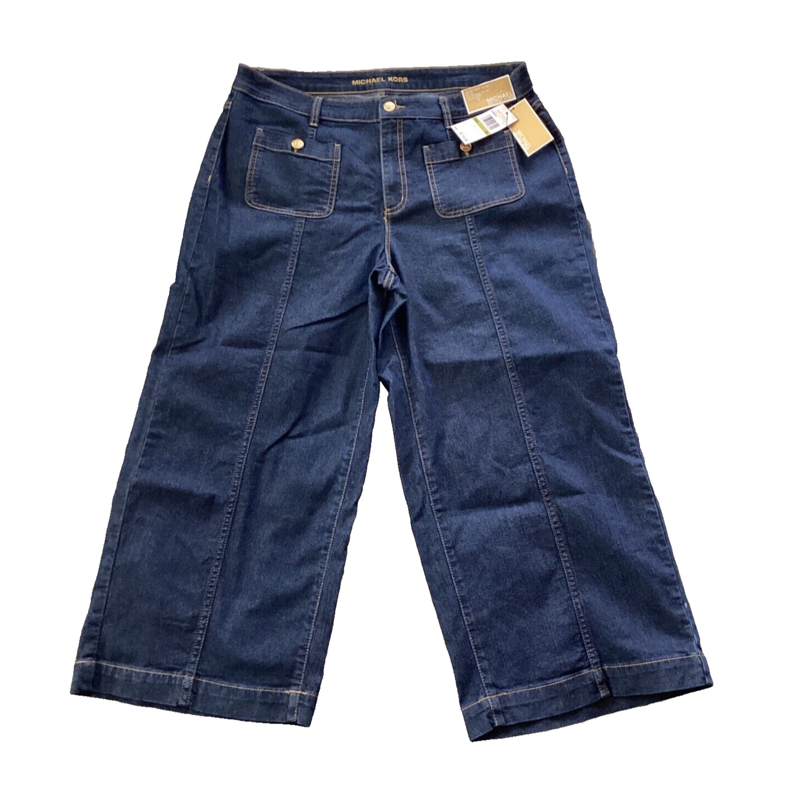 MICHAEL KORS SELMA CROPPED FLARE HIGH RISE SEAMED JEANS - NWT - SZ 14