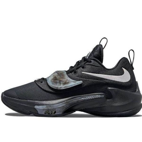 NWOB NIKE Zoom Freak 3 EP 'Black Metallic Silver' Sneakers Size 8