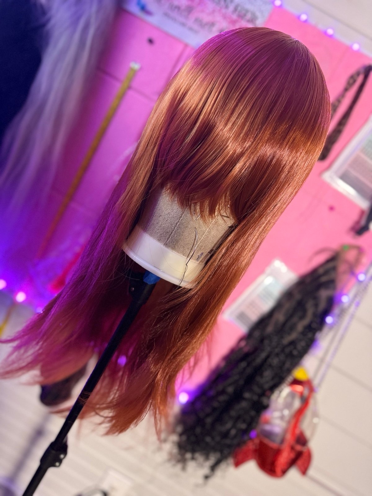 28” Copper Wig with Bangs