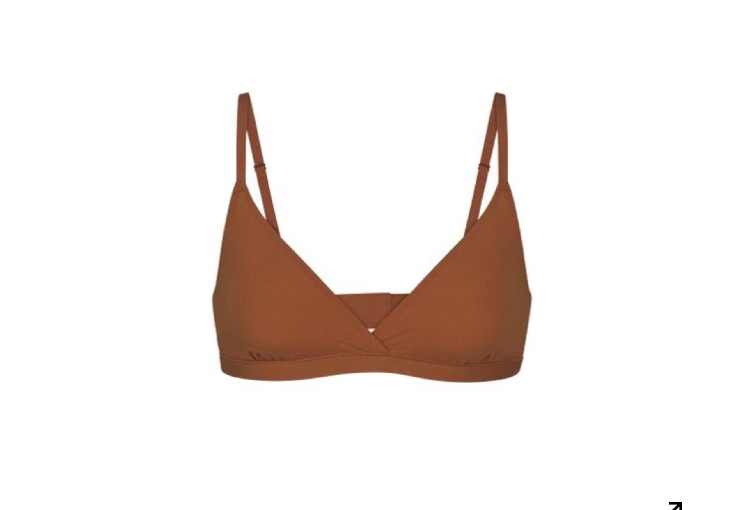 SKIMS Triangle Bralette Size L  Fits Everybody Bra Copper Wireless