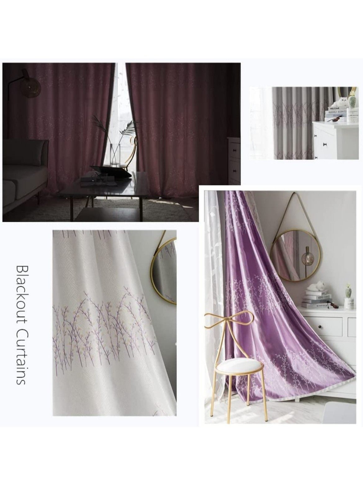 Lilac Blackout Curtains 52x96