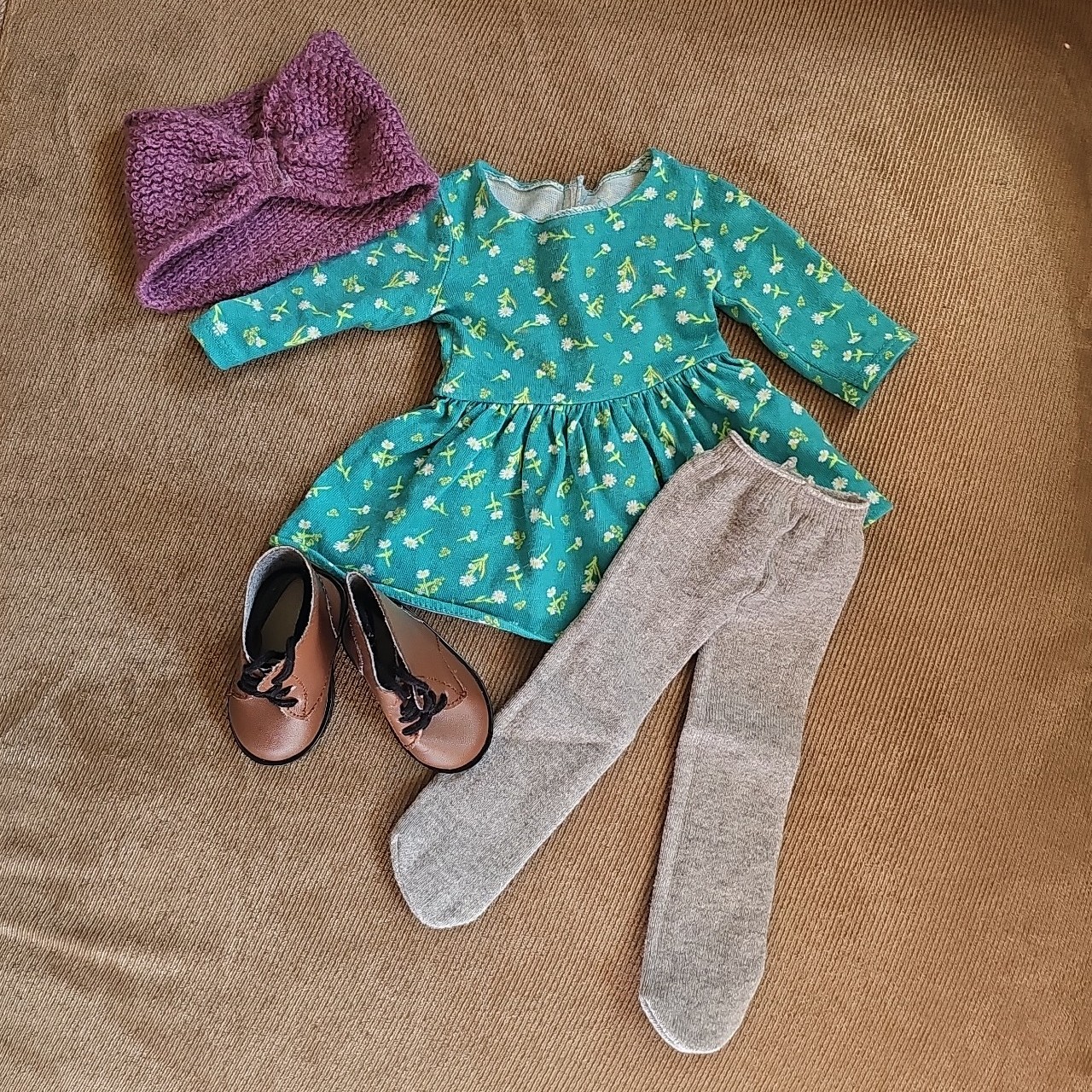 American Girl Doll AG Blaire Casual Outfit Dress Tights Headband Boots