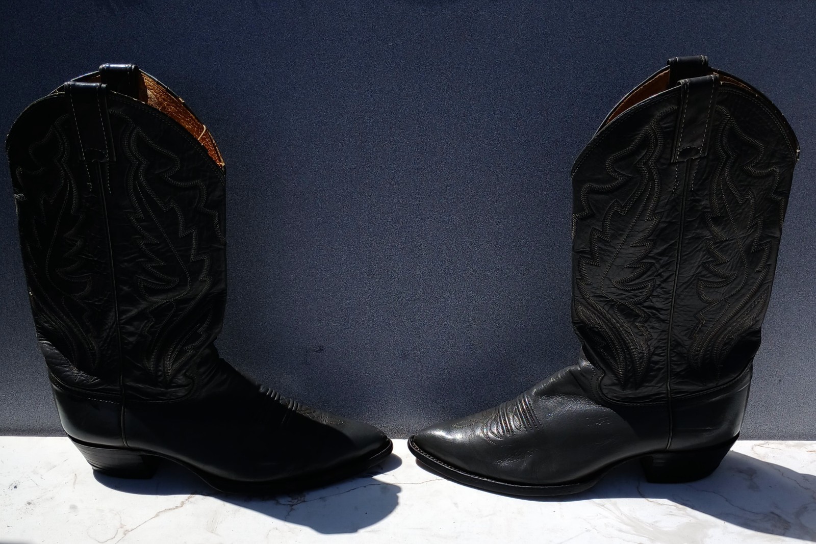 **Justin** Vintage Gray Leather Cowboy Boots - Men's Size 8EE - Very Nice boots!