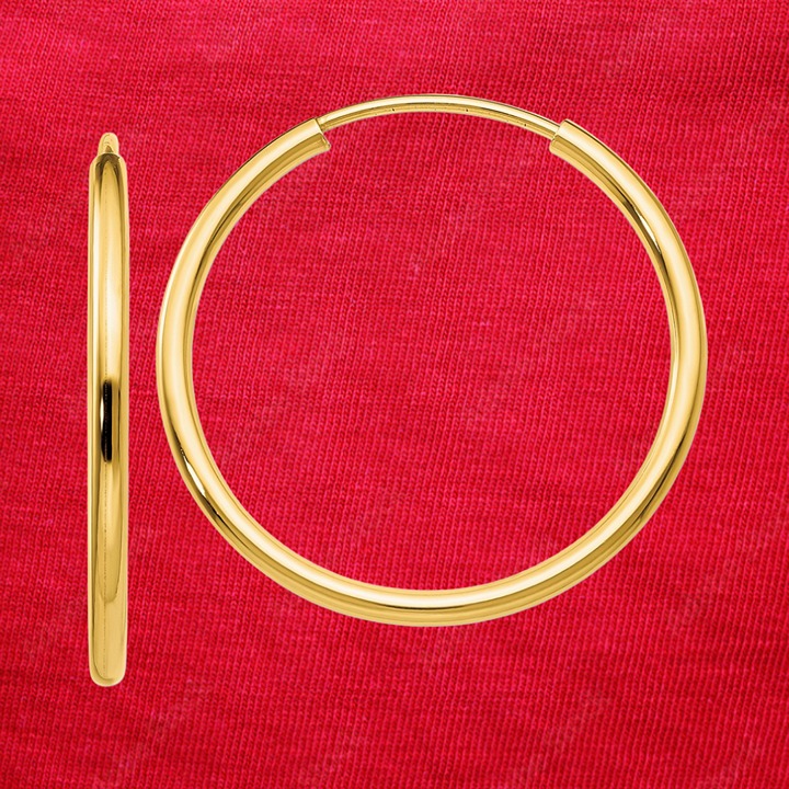 14k 1.5mm Polished Round Endless Hoop Earrings
