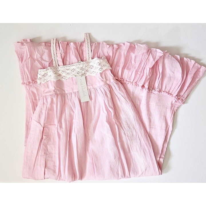 WDW Well Dressed Wolf NWT 14 Pink Lurex & Lace Maxi Dress