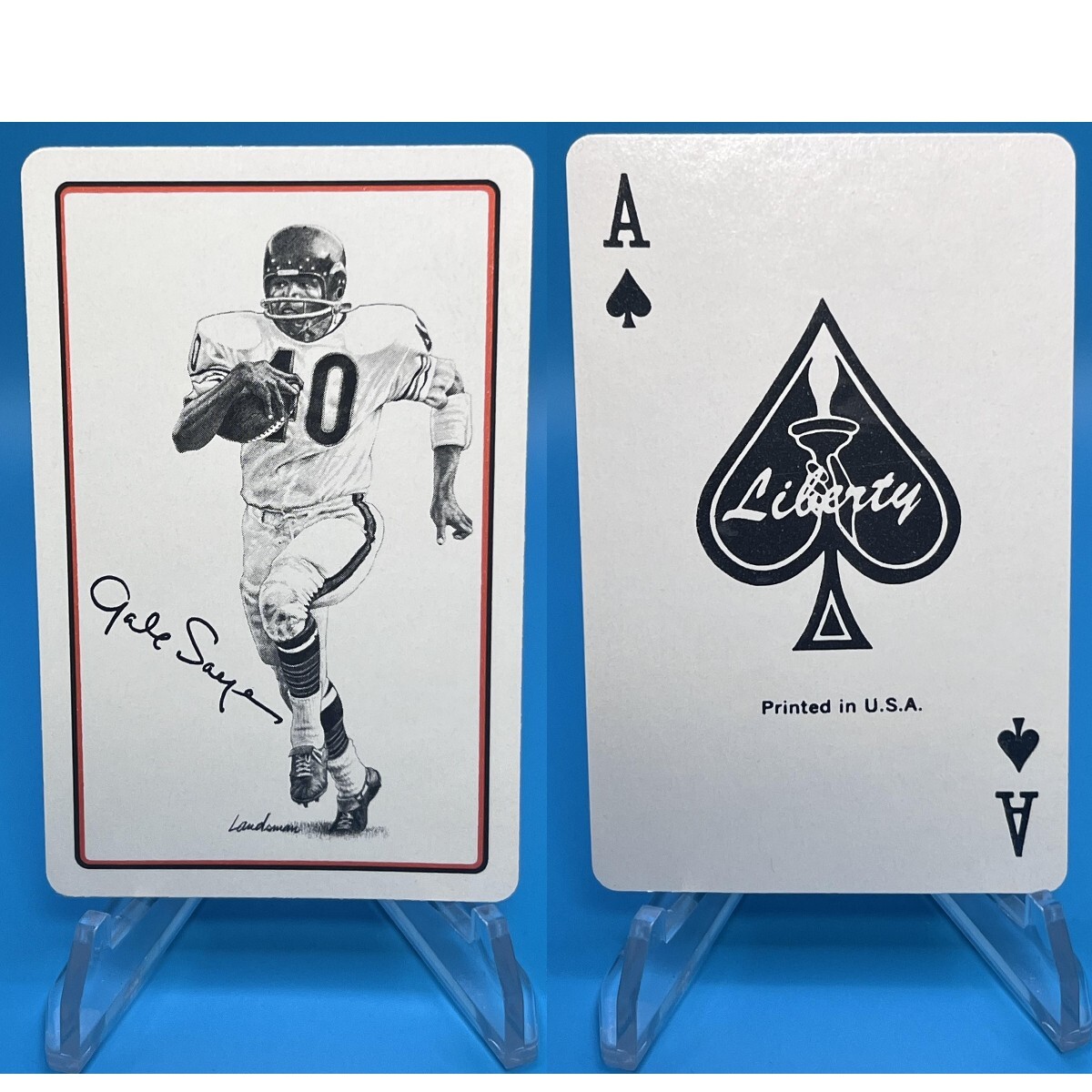 1978 Sports Deck Landsman Gale Sayers HOF Chicago Bears ACE Of Spades Poker Card