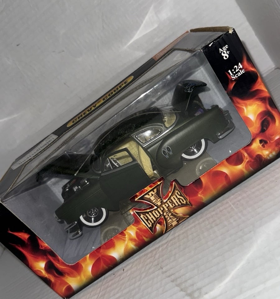 West Coast Choppers Green Chevy Coupe 1:25 Die Cast Car Brand New