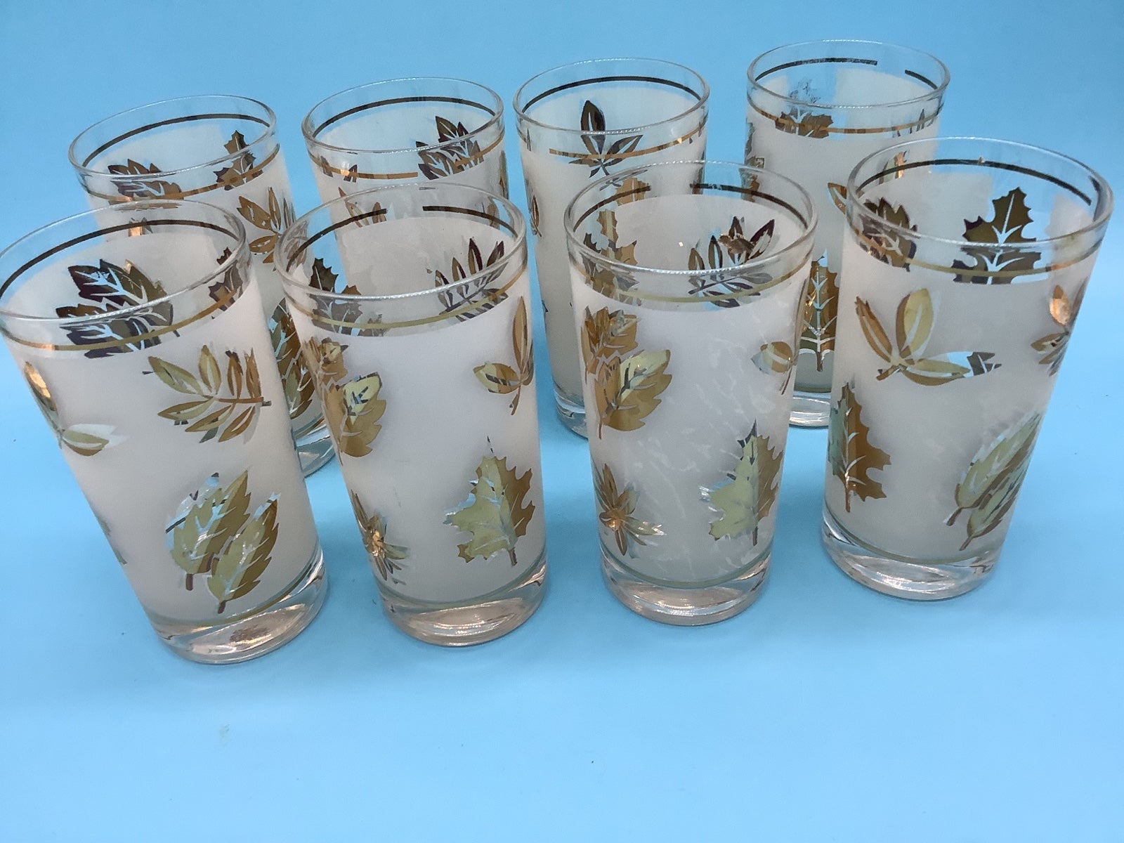 39 Vintage Libbey Frosted Goldleaf glasses
