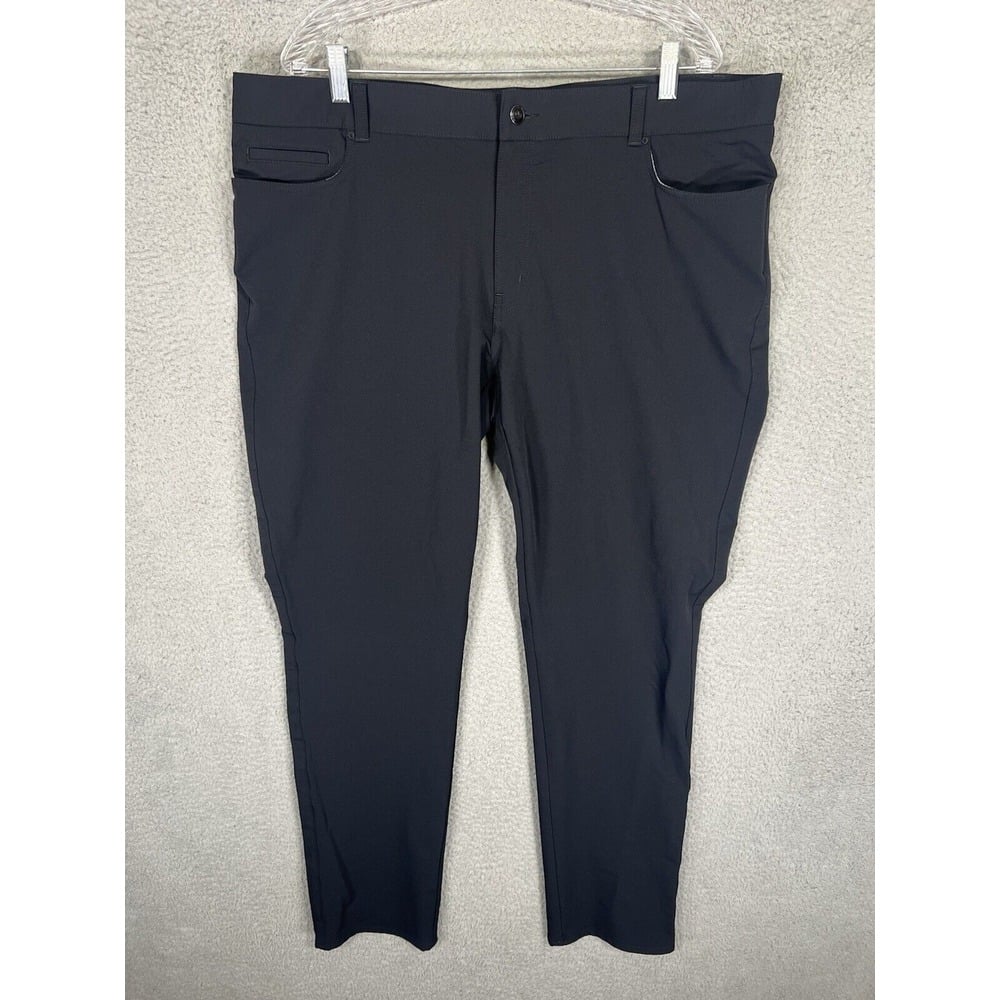 Peter Millar Pants Mens 42 Black Chino Crown Sport EB40 Performance Stretch Golf