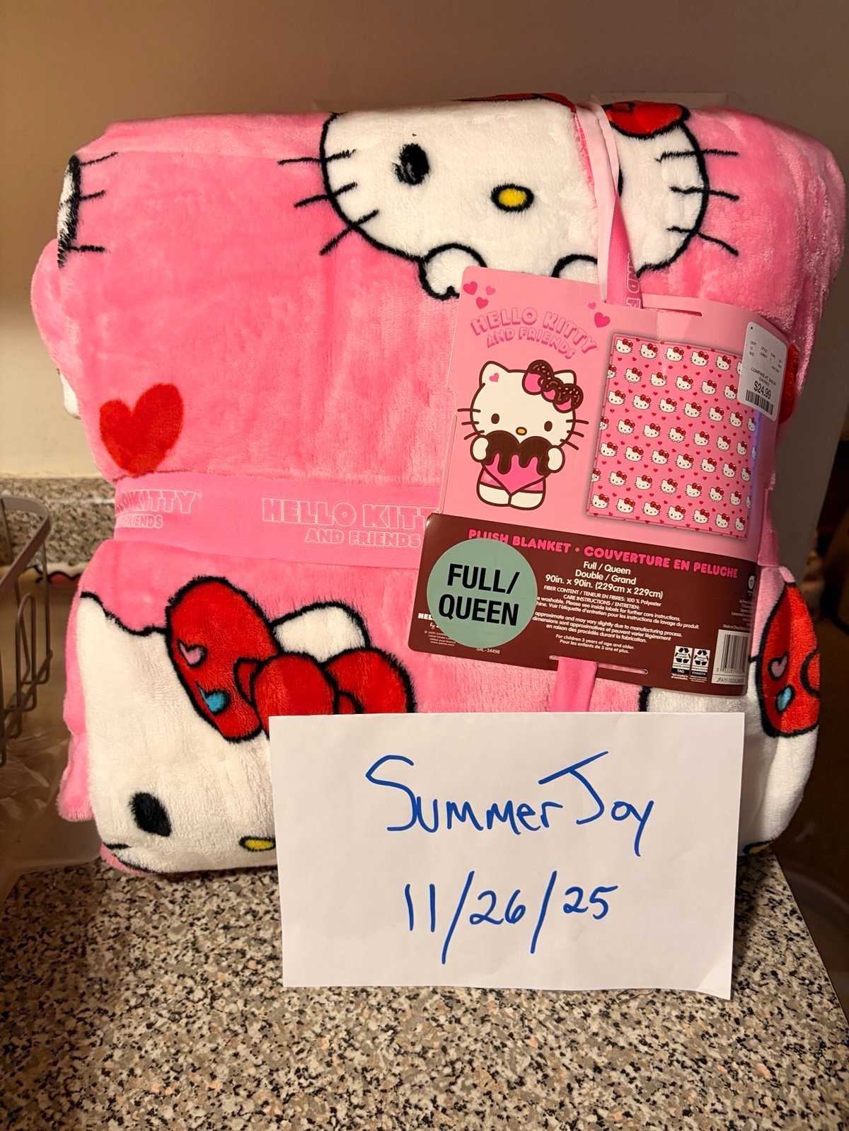 Hello Kitty Valentines Blanket Full/Queen
