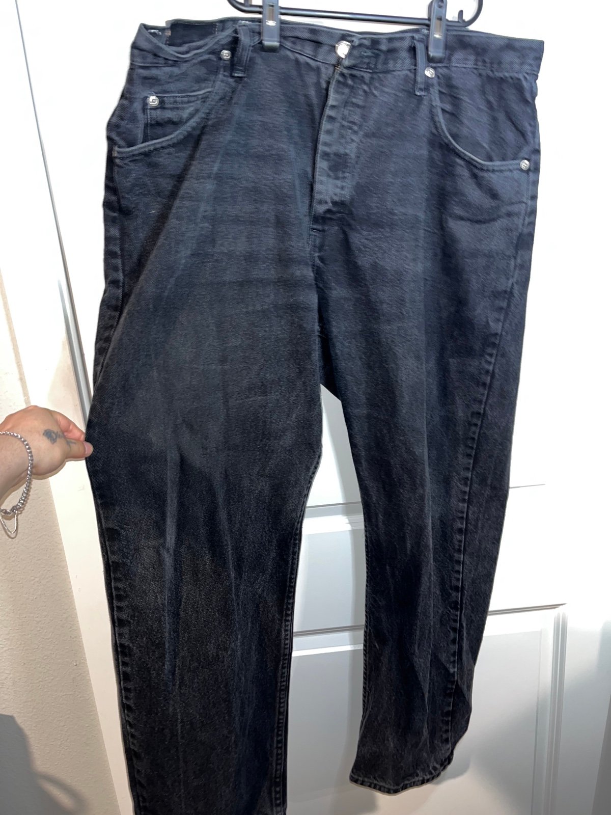 Vintage Mens Wrangler Jeans 90s Faded Medium Wash Denim Jeans - Sizing 40w-32l
