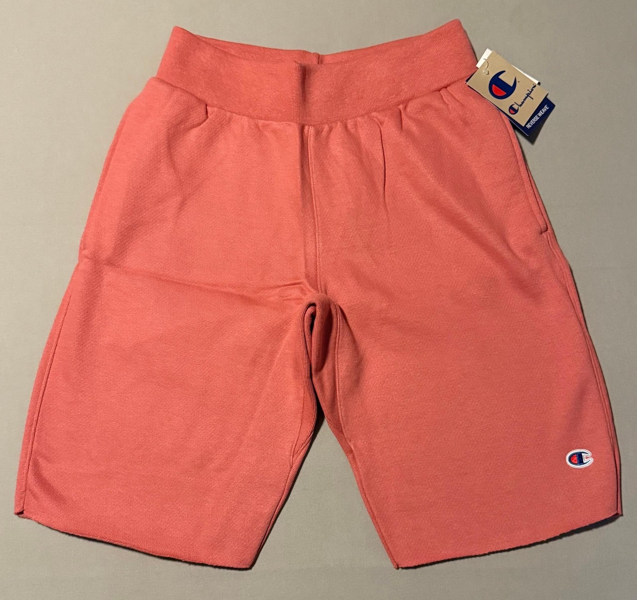 Champion Reverse Weave Men’s Cut Off Sweat Fleece Shorts Siesta Pink New DS
