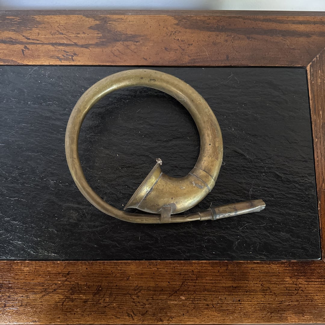 Vintage Antique Brass Car Horn with Mounting Bracket