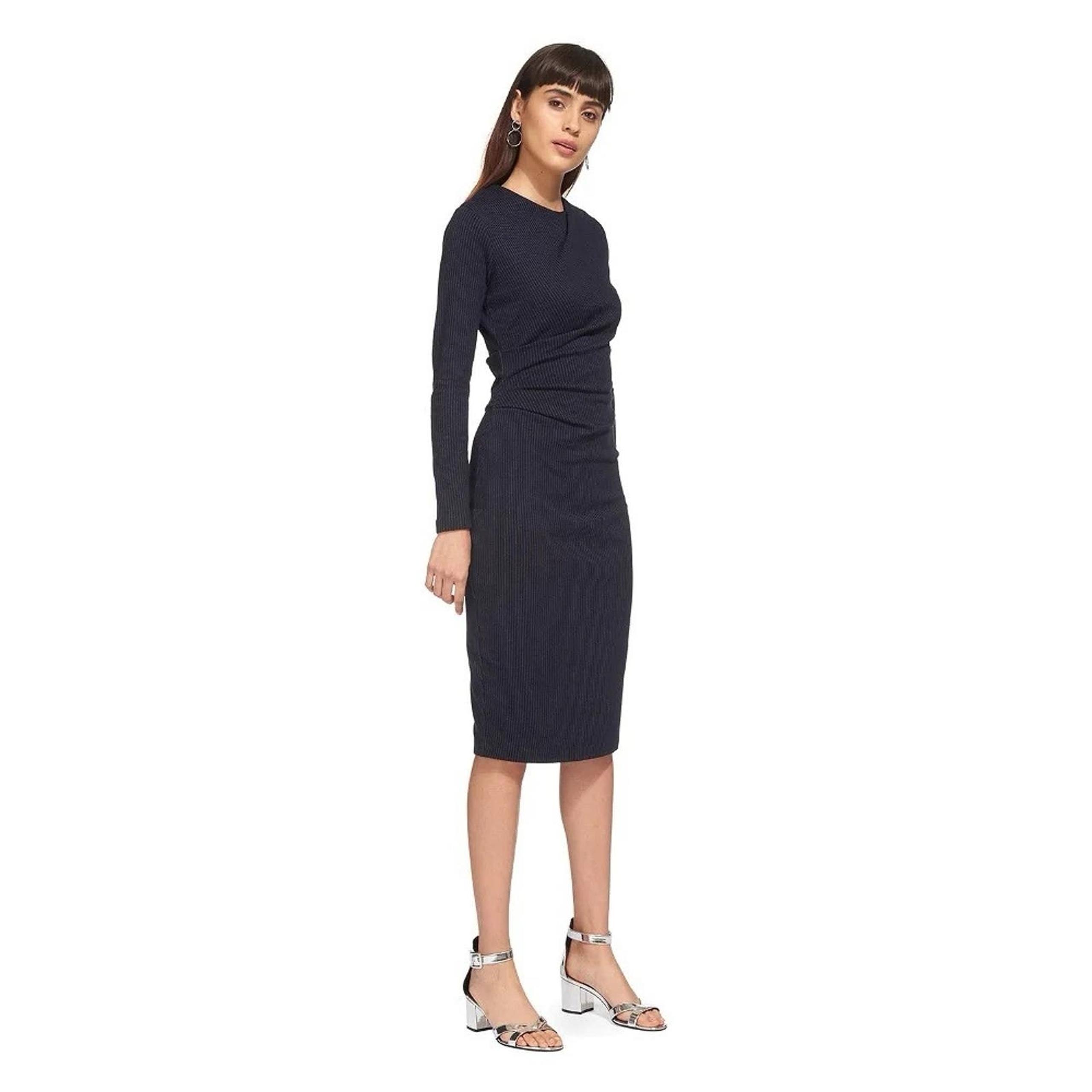 Whistles Drew Pinstripe Jersey Dress Sz 2
