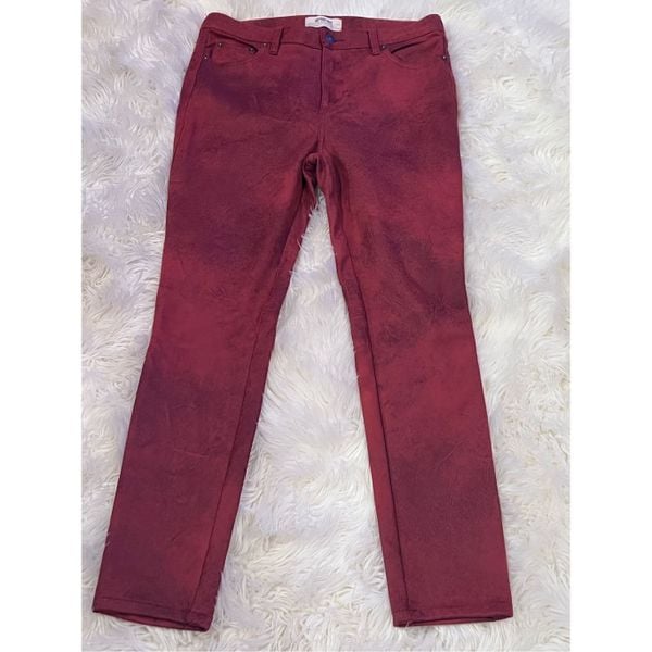 Free People We The Free Red Micro Suede Skinny Jeans Size 30