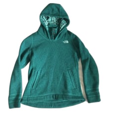 The North Face Jacket Green Plaid Fleece Hoodie Snap T Better Sweater Medium