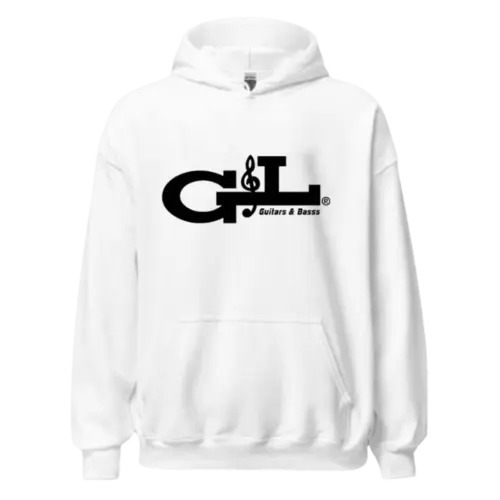 Black & White Unisex Hoodie Featuring G&L Guitars Music Logo