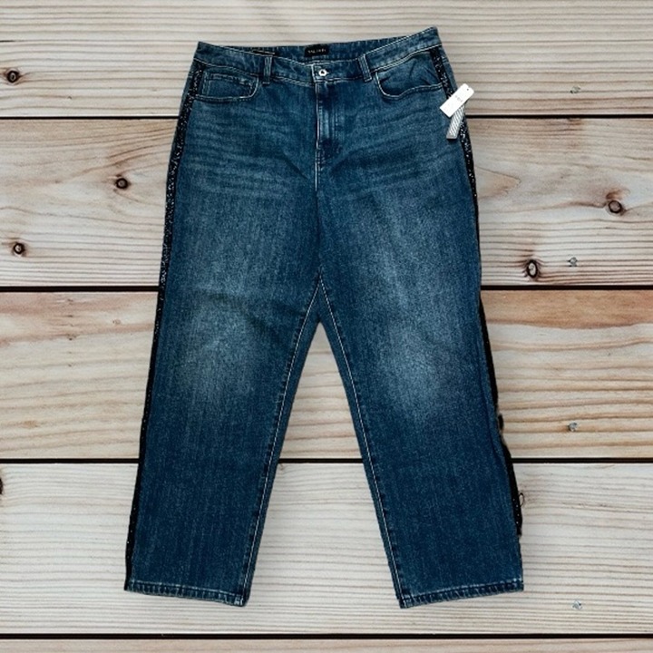 Talbots NWT Women's High Waist Straight Ankle Jean with Sequence Design
