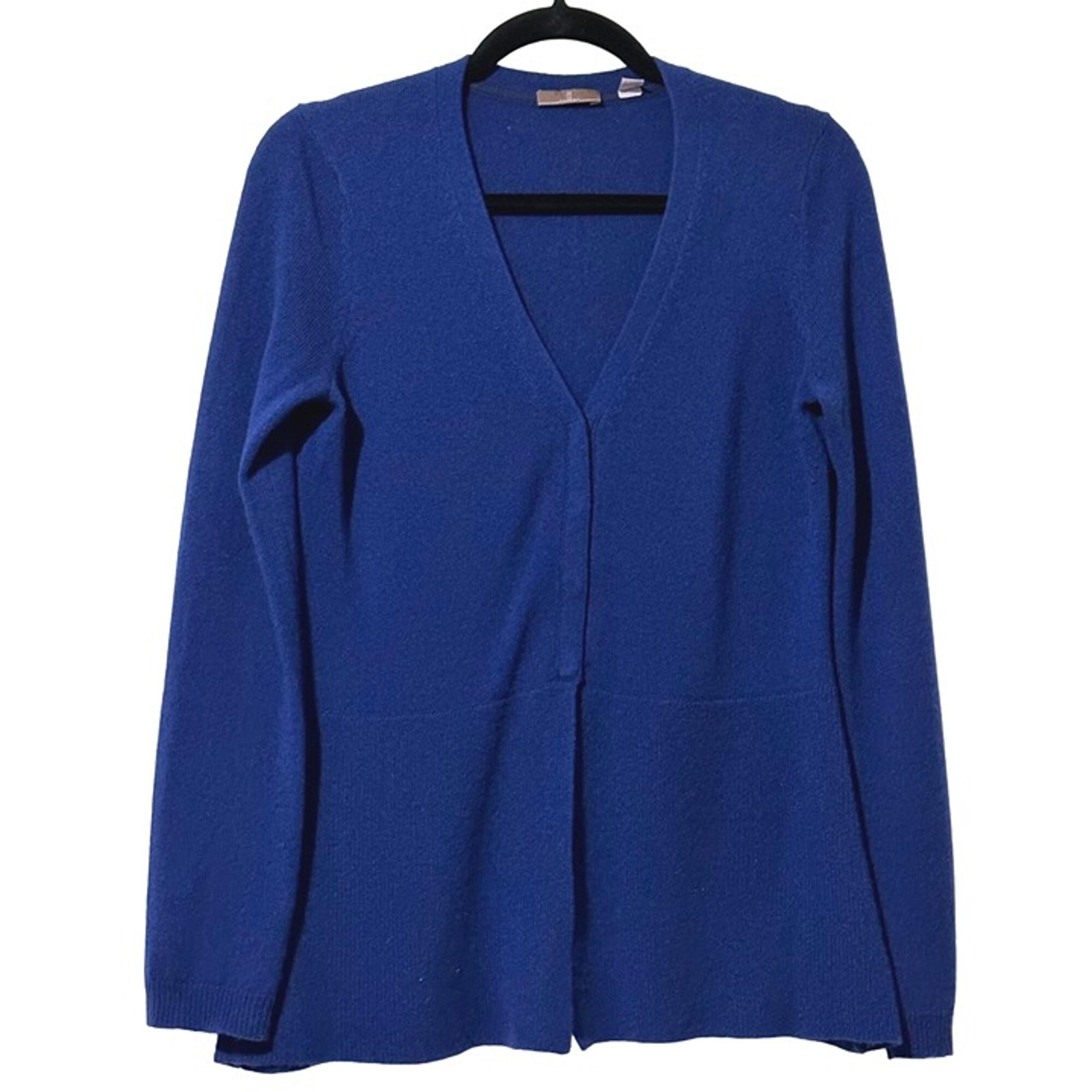 Cullen 100% cashmere size S cobalt blue snap front long sleeve cardigan sweater