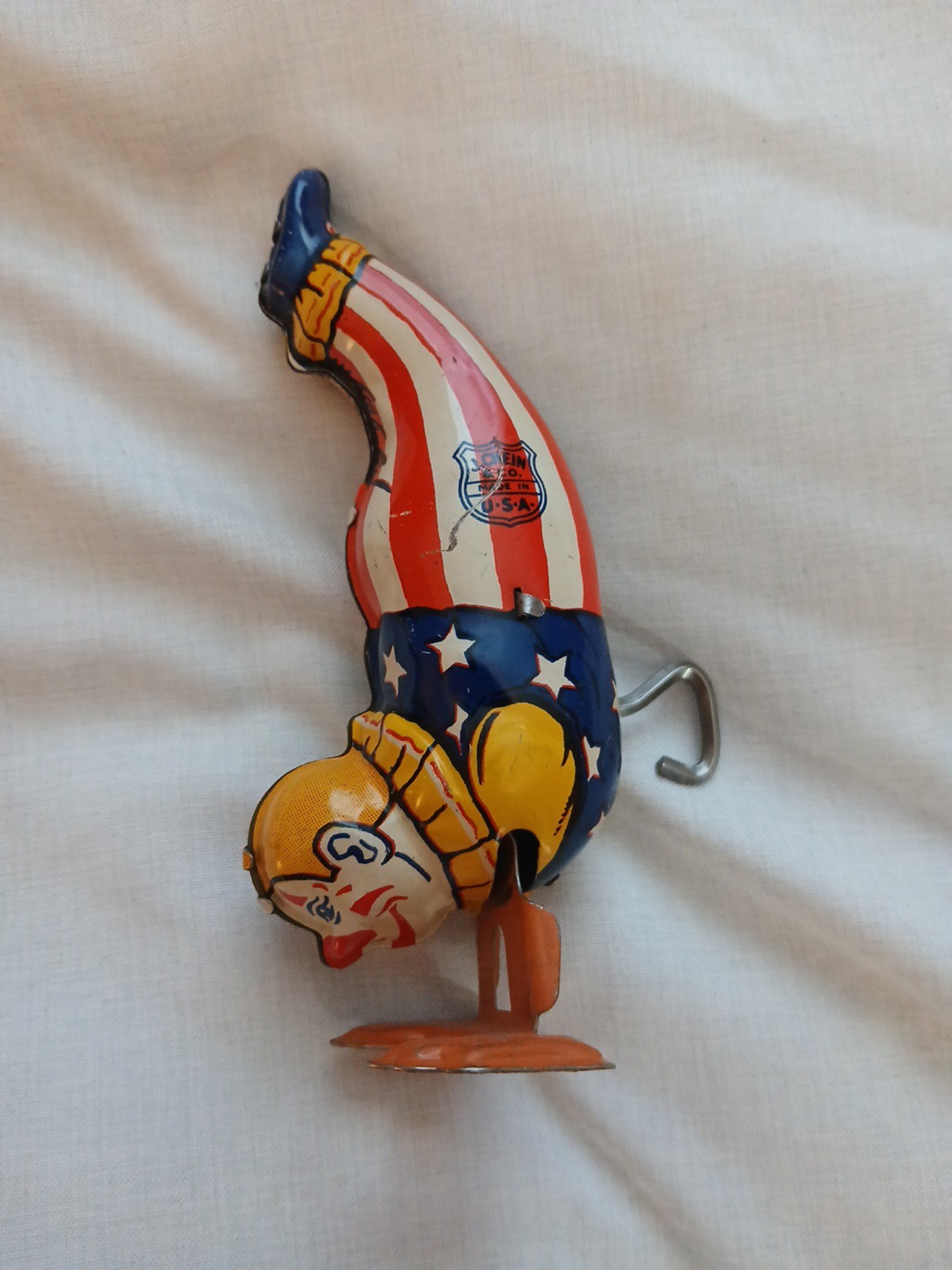 1940's J.Chein Handstand Clown Tin Toy