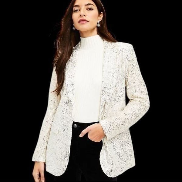 Loft absolutely stunning sequined jacket! Elegant and classic!!