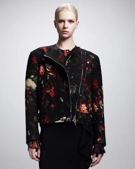 Floral print wool motorcycle jacket size 40, Givenchy