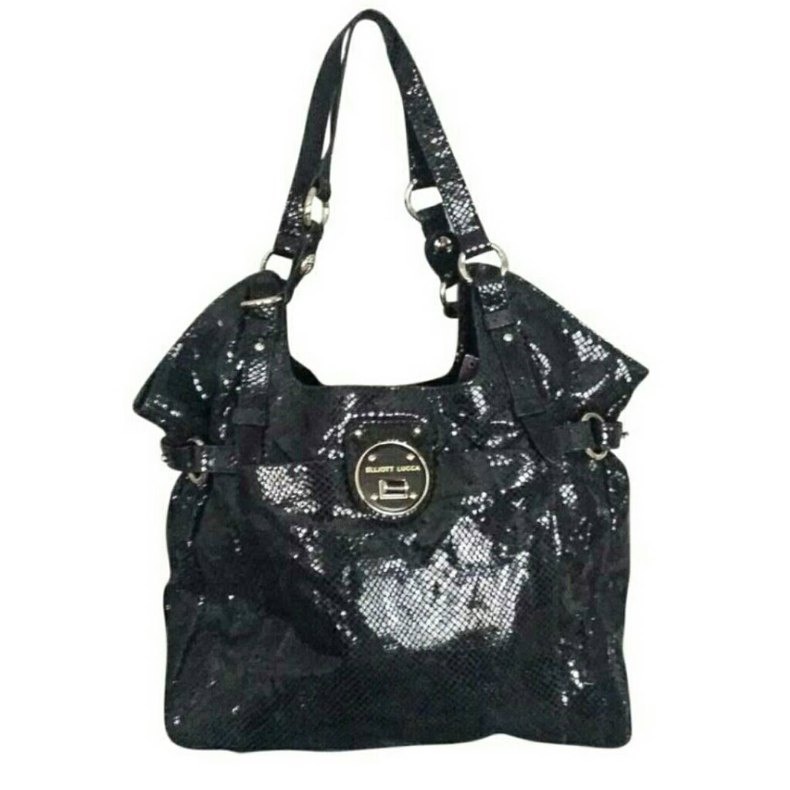 Black Sequin/Snakeskin Galera Hobo Bag